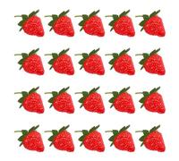FdcLixuvol Lot de 20 fraises artificielles - Décoration de fruits artificiels - Fraise rouge réaliste - Décoration pour fête, mariage, festival, photographie