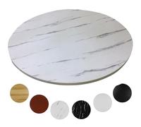 FDCQwyntyrz Plateau Rotatif en Bois À 360°, Rond Et Pivotant, Silencieux Et Fluide, for Plateaux À Fromages, Garde-Manger, Réfrigérateur Et Plan De Travail(White Stone Grain,60cm(24in))