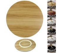 FDCQwyntyrz Plateau Tournant en Bois, Pivotant À 360°, Silencieux Et Fluide, Plateau Épais for Bureau Debout Et Bureau À Domicile.(Light Walnut,50cm(20in))
