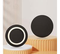 FDCQwyntyrz Plateau Tournant Rond en Bois Massif, Plateau Rond Standard, Pièce Maîtresse De Table De Comptoir, Base Pivotante Silencieuse, for Bureau À Monter Soi-même, Plateau Rond(Black,50cm(20in))