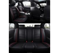 FDCYQW Voiture Ensembles Housses Siège pour Suzuki Jimny 2007-2025, Auto Confortables Respirant Cuir Avant Arrière Coussins Couvre Accessoires,BlackRed