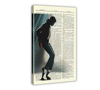 FDEAA Impression sur toile de dictionnaire Michael Jackson - Décoration murale pour salon, chambre à coucher - 60 x 90 cm