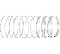 FDEETY 10 Pièces Bracelet Indien Empilable Bohème Bracelets Empilable Mariée Mariage Fête Couches Lisse Bracelet pour Femmes Filles