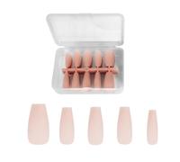 FDEETY 100 Pièces Faux Ongles Court Carrés Français Nude Ongles à Coller Naturel Acrylique Press on Nails pour Femmes et Filles (Nude-XS)