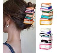 FDEETY 2 Pièces Barrette Cheveux Femme Livre Créatif Multicolore Accessoires pour Cheveux Mode et Durable Adapté Vie Quotidienne Vêtements de Fête(Jaune,Rouge)