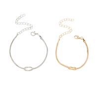 FDEETY 2 Pièces Bracelet de Partenaire Parure Femme Homme Couple Nœud Assortis Bijoux Valentin Anniversaire Saint Valentin Cadeau pour Mari Épouse
