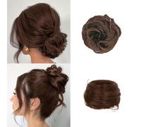 FDEETY 2 Pièces Chignon Cheveux Synthétiques Messy Bun Postiche Élastique Donut Updo Extensions Coiffure Rapide Naturel Volume