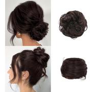 FDEETY 2 Pièces Chignon Cheveux Synthétiques Messy Bun Postiche Élastique Donut Updo Extensions Coiffure Rapide Naturel Volume