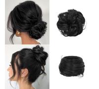FDEETY 2 Pièces Chignon Cheveux Synthétiques Messy Bun Postiche Élastique Donut Updo Extensions Coiffure Rapide Naturel Volume