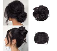 FDEETY 2 Pièces Chignon Cheveux Synthétiques Messy Bun Postiche Élastique Donut Updo Extensions Coiffure Rapide Naturel Volume