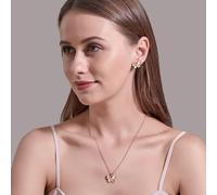 FDEETY 2 Pièces Ensemble Papillon Collier Boucles D'oreilles Bijoux Femme Pendentif Chaîne Fine Accessoires Élégants Parure