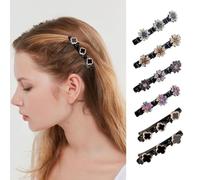 FDEETY 4 Pièces Barrettes Fleur Cristal Brillant Pinces Cheveux Strass Accessoires Coiffure Élégant Bijoux Cheveux