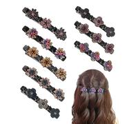 FDEETY 4 Pièces Barrettes Fleur Cristal Brillant Pinces Cheveux Strass Accessoires Coiffure Élégant Bijoux Cheveux