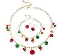 FDEETY Bijoux Femme Noël Ensemble Collier Boucles d'Oreilles Mode Festive Cadeau Anniversaire Femme(SET B)