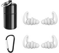Fdeety Bouchons D'Oreilles En Silicone Réutilisables Avec Étui Portable Protection Auditive Pour Le Sommeil Le Travail Et Les Voyages Bouchons Confortables Et Efficaces(White)