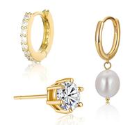FDEETY Boucles D'oreilles Créoles Classiques Cercle Huggies Brillantes Bijoux Élégants Minimalistes Accessoires Femmes