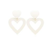 FDEETY Boucles D'oreilles Double Cœur Nacré Élégantes Pendantes Bijoux Féminins Romantiques Accessoires tendance