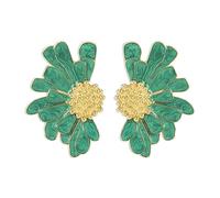FDEETY Boucles D'oreilles en Marguerite Fleur Boucle Doreille en Style De Fleur Oreille pour Robe Boucles Doreille Bijoux Décoration Cadeau (Vert)