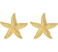 FDEETY Boucles d'Oreilles Étoile de Mer Pendantes en Or Esthétiques 14K Plaqué Or Hypoallergénique Piercing Cartilage Créoles Clous d'Oreilles Bijoux pour Femmes et Filles