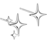FDEETY Boucles D'oreilles Étoile Scintillante Quatre Branches Puces Minimalistes Bijoux Femmes Élégantes Accessoires Quotidiens
