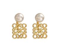 FDEETY Boucles d'Oreilles Femme 18K Or Boucles d'Oreilles Géométriques en Perles Découpées Boucle d'Oreille Pendante Convient la vie Tous les Jours Fête(Or)