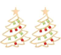 FDEETY Boucles d'oreilles femme arbre de Noël en Alliages avec cristaux Swarovski pour fêtes et occasions spéciales(Vert)
