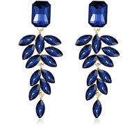 FDEETY Boucles d'Oreilles Femme Cristal Multiples Feuilles Forme Marquise Pendantes Boucles d'Oreilles Hypoallergénique Bijoux Cadeau (Or)