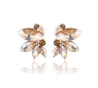 FDEETY Boucles d'Oreilles Femme Strass Cristal Boucles d'Oreilles Marquise Bijoux de Mariée Mariage Cadeau (Champagne)