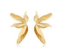 FDEETY Boucles D'oreilles Feuilles Métalliques Sculptées Bijoux Élégants Accessoires Femme Style Botanique Ornements Dorés
