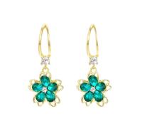 FDEETY Boucles D'oreilles Fleur Cristal Pendantes Élégantes Bijoux Femme Dorées Légères Brillantes