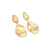 FDEETY Boucles D'oreilles Goutte Irrégulière Texture Ondulée Or 14k Bijoux Élégants Pendants Femme Accessoires Luxe Artisanal