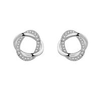 FDEETY Boucles D'oreilles Torsadées Nœud Circulaire Cristal Zircon Brillant Bijoux Élégants Puces Dorées