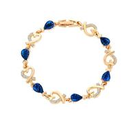 FDEETY Bracelet Coeur Femme Élégant Cristaux Rouges Bijoux Romantiques Chaîne Dorée Accessoire Luxueux