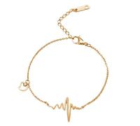 FDEETY Bracelet Élégant Battement Cardiaque Cœur Chaîne Ajustable Bijou Femme Accessoire Charme Médical Symbole Amour Romantique