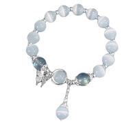 FDEETY Bracelet Élégant Pierre Naturelle Opale Bleu Papillon Pendentif Charme Bijoux Femme Accessoire Cristal