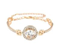 FDEETY Bracelet En Or Rose Avec Zirconium Brillant Bracelet Élégant Pour Femmes Bijou De Mode En Cristal Bracelet Ajustable Pour Toutes Occasions