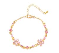 FDEETY Bracelet Femme En Or Avec Cristaux Bijoux Élégant À Motif Floral Bracelet De Luxe Pour Femmes Accessoire De Mode Raffiné Cadeau Parfait Pour Toutes Occasions