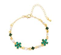 FDEETY Bracelet Femme En Or Avec Cristaux Bijoux Élégant À Motif Floral Bracelet De Luxe Pour Femmes Accessoire De Mode Raffiné Cadeau Parfait Pour Toutes Occasions