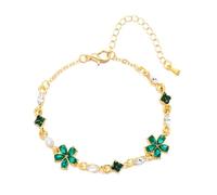 FDEETY Bracelet Femme en Or avec Fleurs et Cristaux Bijoux Élégants pour Cadeau Anniversaire Femme Bracelet Mode pour Toutes Occasions