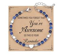 FDEETY Bracelet Femme Mode Dainty Bijoux Pierre Naturelle Réglable Arfait pour Yoga Méditation Cadeaux Élégant et Résistant（Lapis Lazuli）