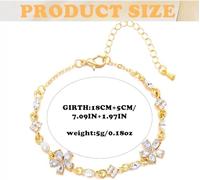 FDEETY Bracelet Floral Cristal Vert Brillant Chaîne Ajustable Bijou Élégant Femme Accessoire Charme Printemps