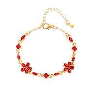 FDEETY Bracelet Floral Cristal Vert Brillant Chaîne Ajustable Bijou Élégant Femme Accessoire Charme Printemps