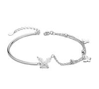 FDEETY Bracelet Jonc Papillon Cristal Brillant Ajustable Chaîne Élégante Bijou Manchette Femme Accessoire Poignet