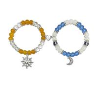 FDEETY Bracelet Perles Naturelles Pendentif Ange Charme Élastique Bijou Spirituel Accessoire Femme