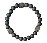 FDEETY Bracelet Perles Onyx Naturel Élastique Bijou Pierre Précieuse Accessoire Poignet Élégant Unisexe