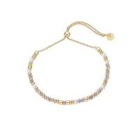 FDEETY Bracelet Pierre Naturelle Femme Bracelet en Laiton Bracelet Bohème Empilables Fantaisie Bracelets Réglable Bracelet Bijoux Or pour les Mère Fille Sœur Amis et Famille(Blanc)