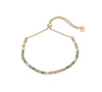 FDEETY Bracelet Pierre Naturelle Femme en Laiton Bohème Empilables Fantaisie Réglable Bijoux Or pour les Mère Fille Sœur Amis et Famille (Vert)