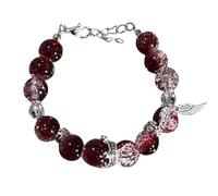 FDEETY Bracelet Royal Cristal Rubis Couronne Aile Charme Bijou Garçon Adolescent Accessoire Élégant Ajustable