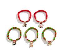 FDEETY Bracelets À Breloques De Noël En Perles Multicolores Pour Femmes Ensemble De 6 Bracelets Extensibles Accessoires De Mode Pour Fêtes Et Célébrations Bijoux Festifs Élégants