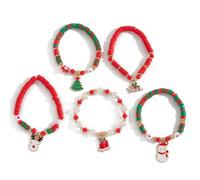 FDEETY Bracelets À Breloques De Noël En Perles Multicolores Pour Femmes Ensemble De 6 Bracelets Extensibles Accessoires De Mode Pour Fêtes Et Célébrations Bijoux Festifs Élégants